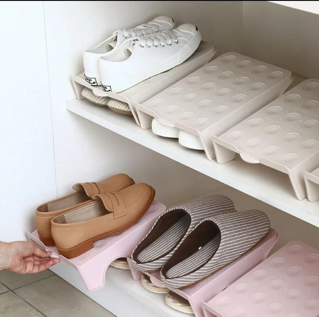 Double Layer Free standing Shoes Slippers Stacker