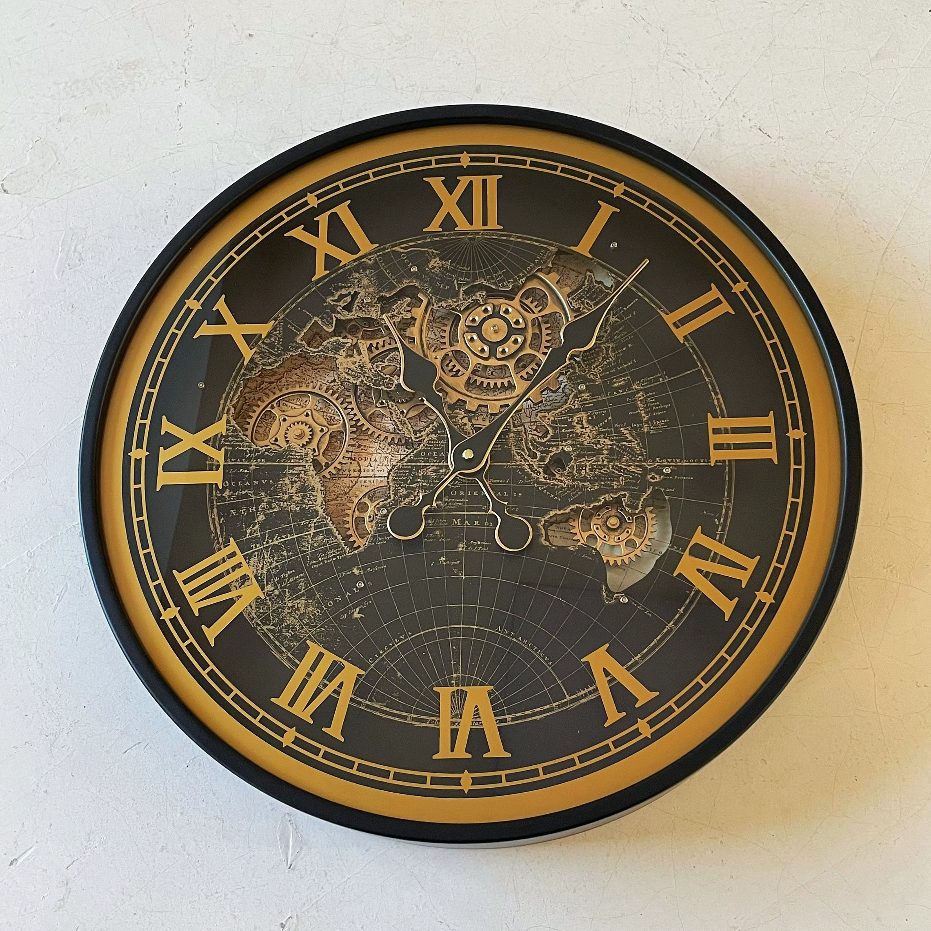 Retro High-End Light Luxury Design American Style Clock Gear Living Room Sofa Side Table Small Tea Table for Apartment Homestay