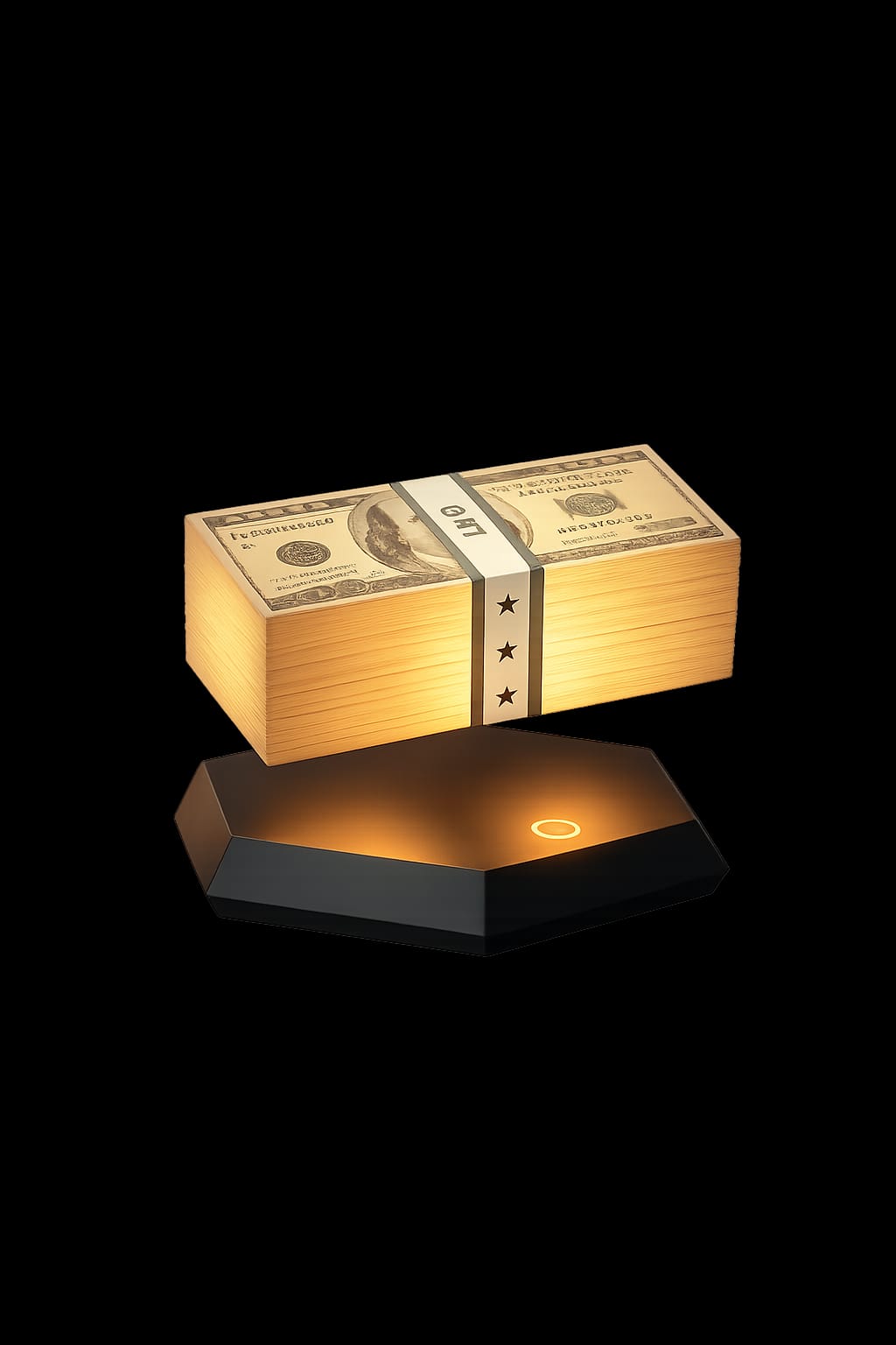 Floating Money Stack Lamp - GTA Inspired Levitating Desk Decor for Gamers